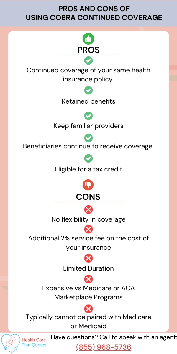 Pros and cons of using Cobra continued coverage